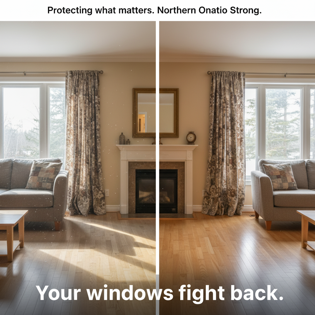 UV damage comparison in living room